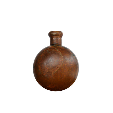 Intricate Antique Iron Round Decorative Water Pot with Lid