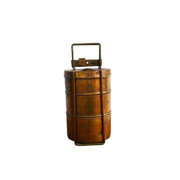 Collectible Vintage Brass Tiffin Box with 3 Compartments