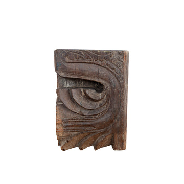 Limited Edition Architectural Carved Vintage Wooden Candle Stand