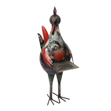 Recycled Rooster With Tray
