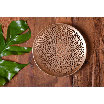 Gold Finished Iron Modern Tray
