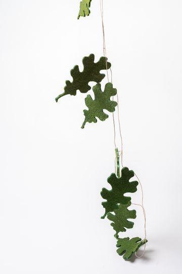 Green Felt Leaves Garland