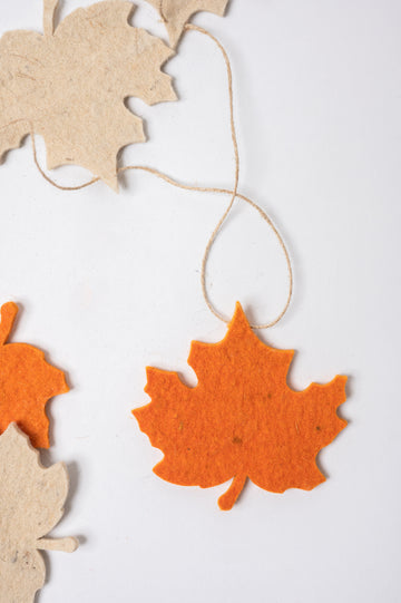 Felt Maple Leaves Garland (Set Of 2)