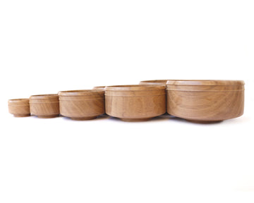 Rohida Wood Jain Monk Bowls Set of 9