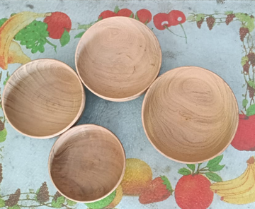 Rohida Wood Jain Monk Bowls(Round) Set of 4
