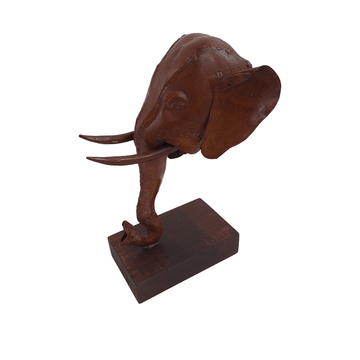 Elephant Head On Stand Statue - DeKulture DKW-17153-RIF