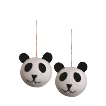 Felted Panda Ornaments Set Of 2 - DeKulture DKW-6086-FO