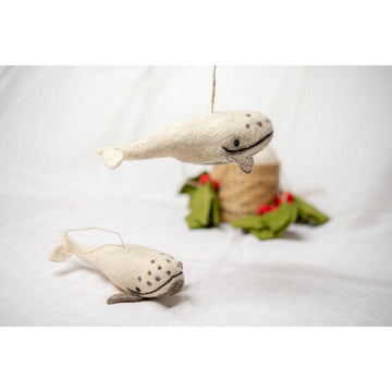 Felted Whale Ornament Set Of 2 - DeKulture DKW-6129-FO