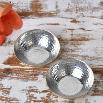 Hammered Brass Nut Bowls Set Of 2 - DeKulture DKW-8023-BA