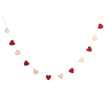 New Zealand Wool Mini Heart Garland - DeKulture DKW-6109-FO