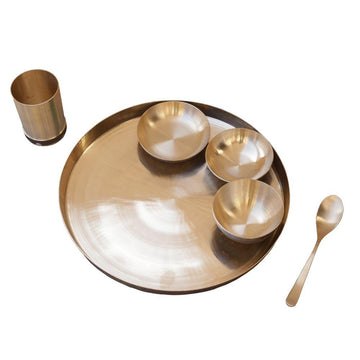 Pure Bronze Dinner Thali Set Of 6 - DeKulture DKW-26001-KV