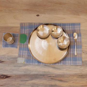 Pure Bronze Dinner Thali Set Of 6 - DeKulture DKW-26001-KV