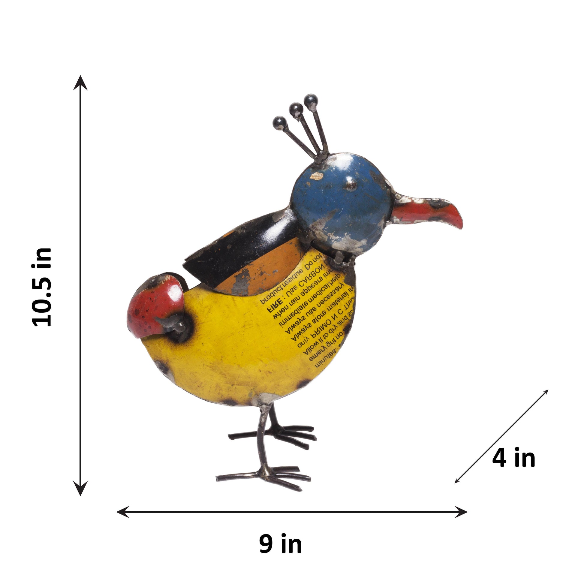 Recycled Bird With Crest Figurine - DeKulture DKW-17036-RIF