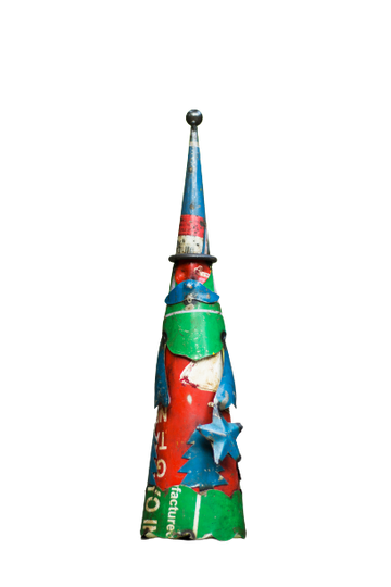 Recycled Iron Santa Claus (Fence Topper)