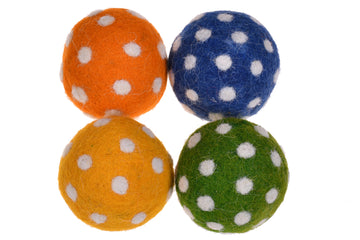 New Zealand Wool Paddy Balls (Yellow, Blue, Green And Orange)