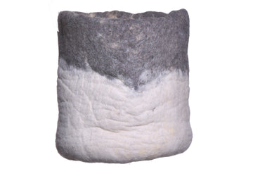 New Zealand Wool Basket ( Dyed Light Grey On Base)