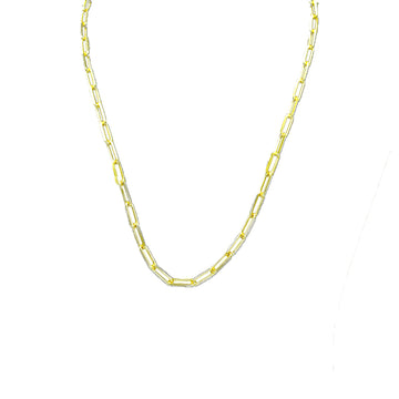 Big Paperclip Brass Gold Plated Chain