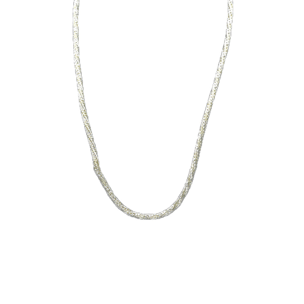 Braided Brass Silver Plated Chain