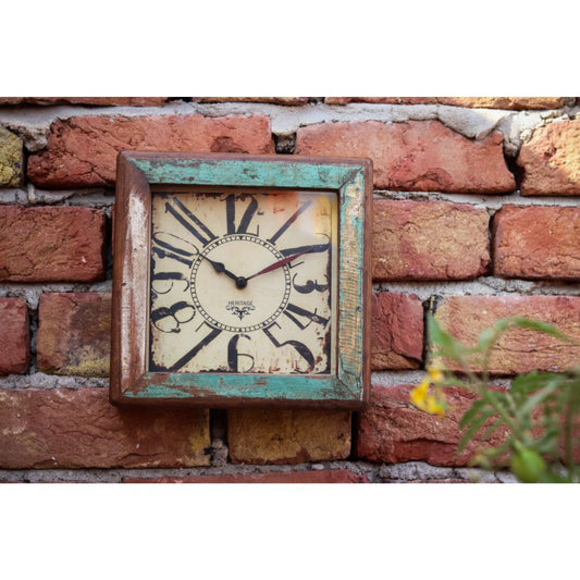 Vintage Recycled Wooden Dial Clock