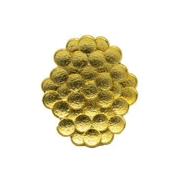 Bee Hive Hammered Brass Adjustable Ring