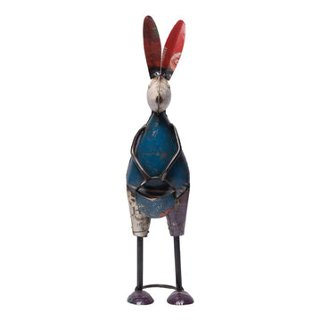 Recycled Rabbit With Bag Figurine