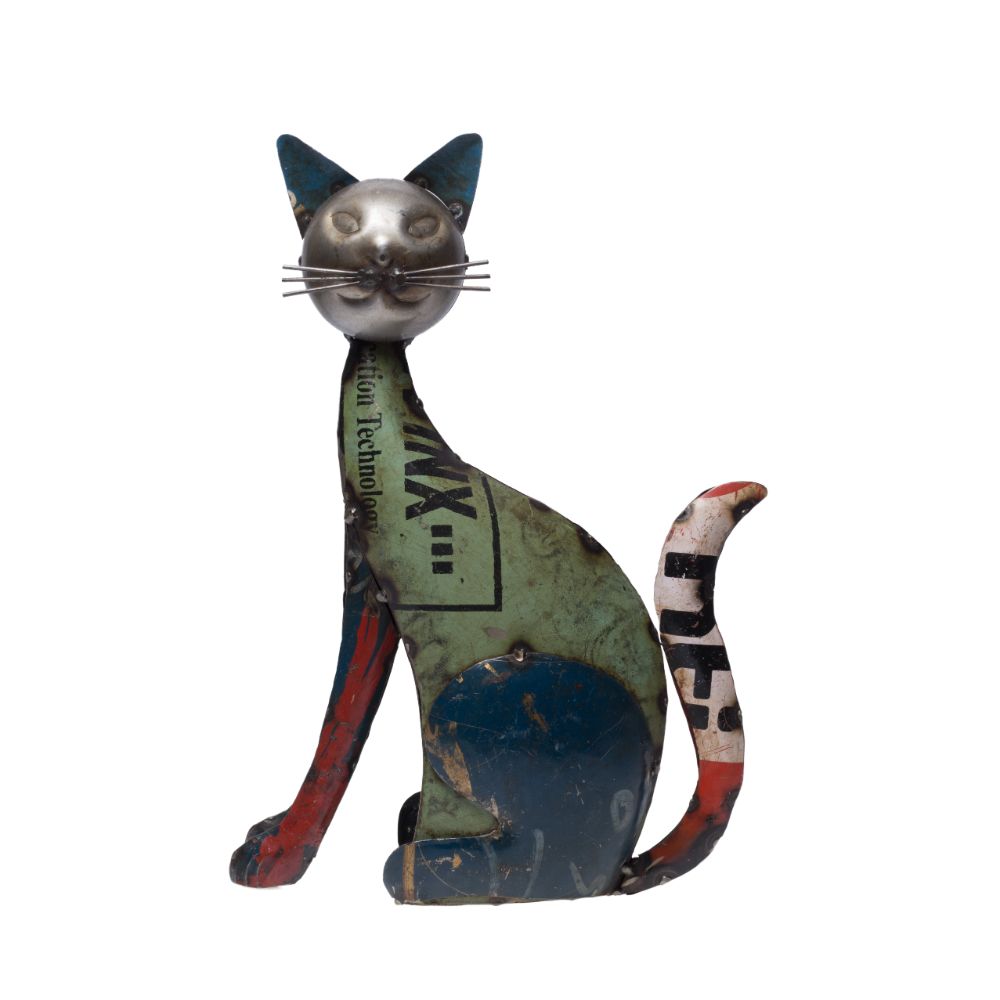 Recycled Big Cat Figurine