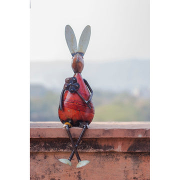 Recycled Rabbit With Flower