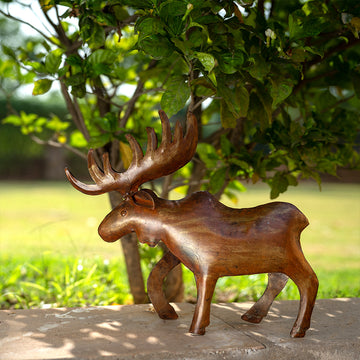 Vintage Gold Rust Moose Figurine