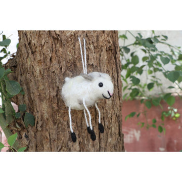 Felted Hanging Lamb Ornament