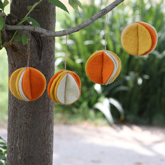 Hanging Ball Flower Bauble Set Of 4