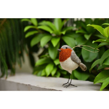 Robin Bird Needle Felted Ornament