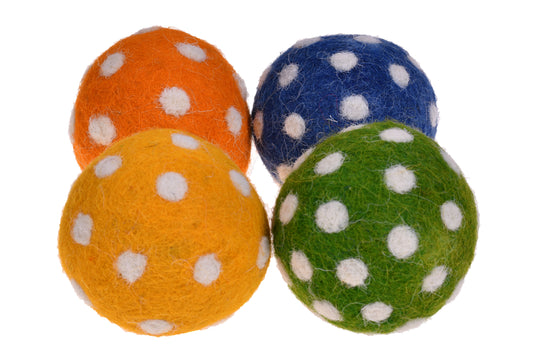New Zealand Wool Paddy Balls (Yellow, Blue, Green And Orange)