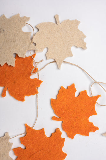 Felt Maple Leaves Garland (Set Of 2)