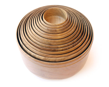 Rohida Wood Jain Monk Bowls Set of 14