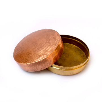 Brass Copper Container With Lid