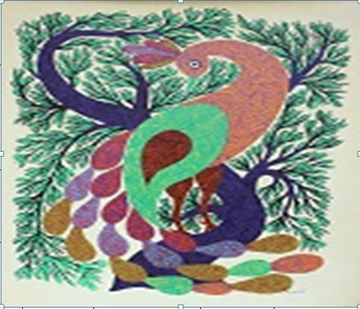 Peacock on tree branch