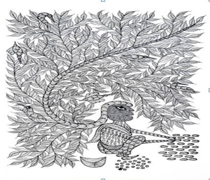 Maiden Making Anklets   (Gond- Umaid Singh Patta)