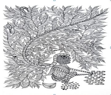 Maiden Making Anklets   (Gond- Umaid Singh Patta)