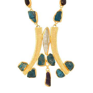Apatite Amethyst Gemstone Necklace jewelry - DeKulture DKW-1092-NKJ