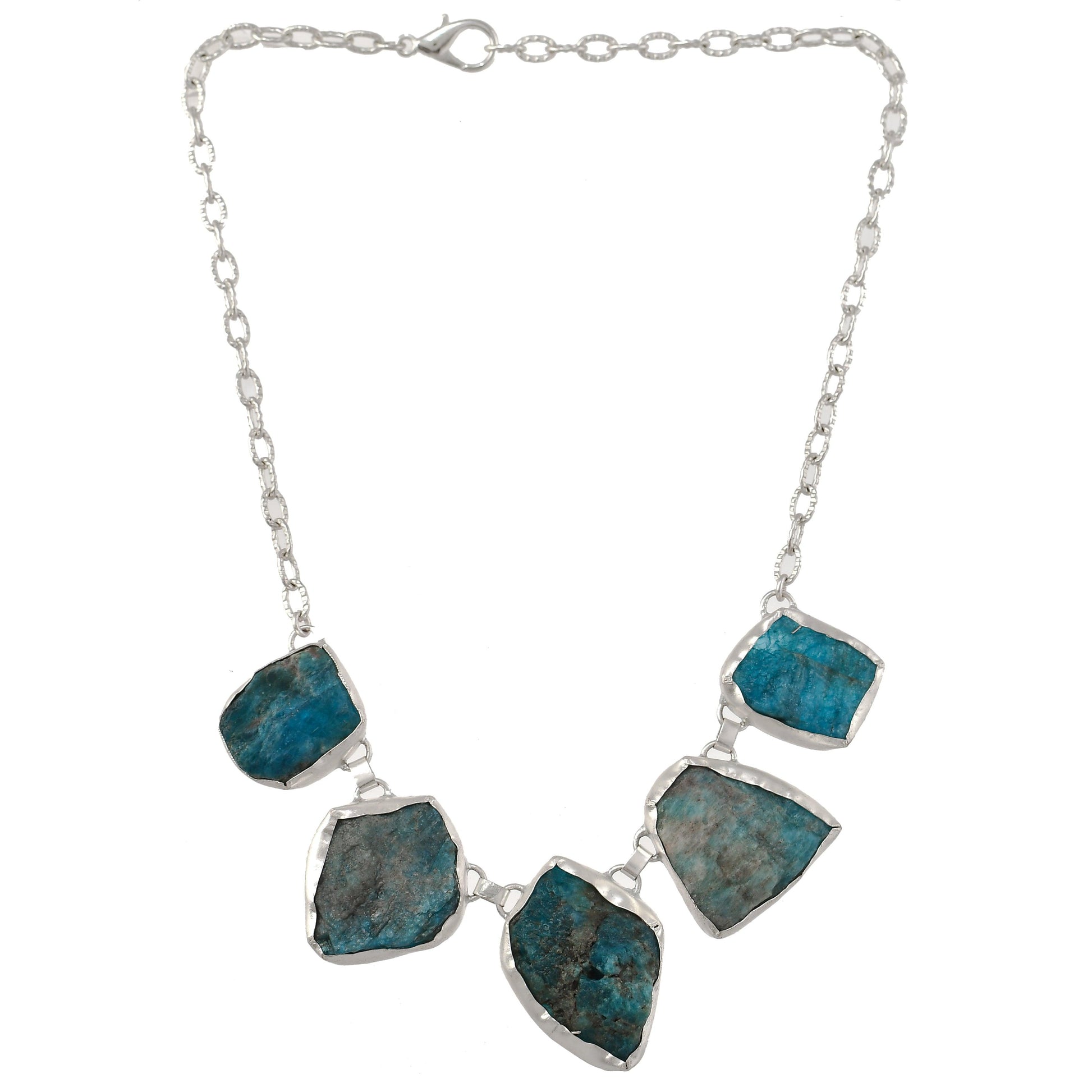 Blue Apatite Gemstone Pendant Necklace jewelry - DeKulture DKW-1076-NKJ