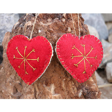 Christmas Snowflake Heart Set Of 2