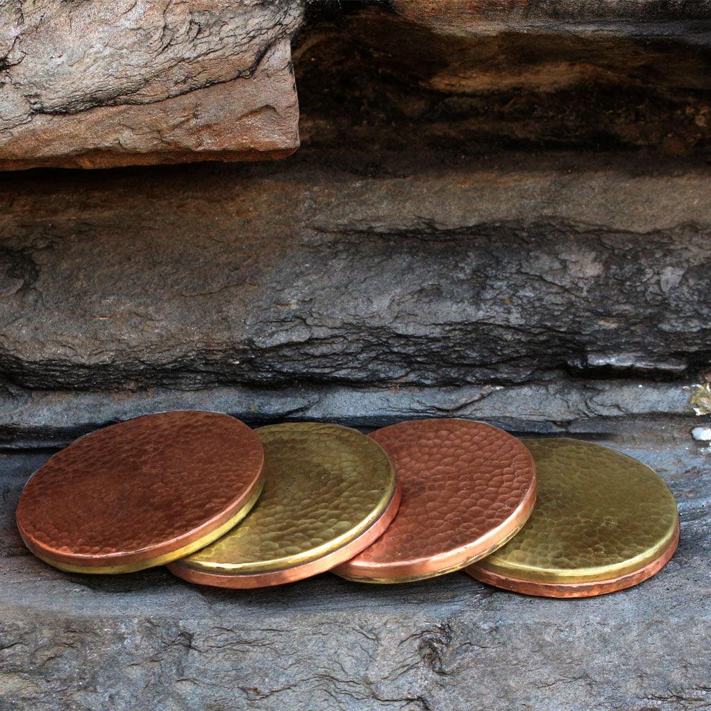 Copper & Brass Coaster Set Of 4 - DeKulture DKW-12014-CA