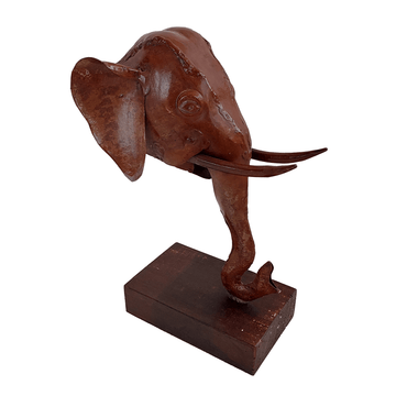 Elephant Head On Stand Statue