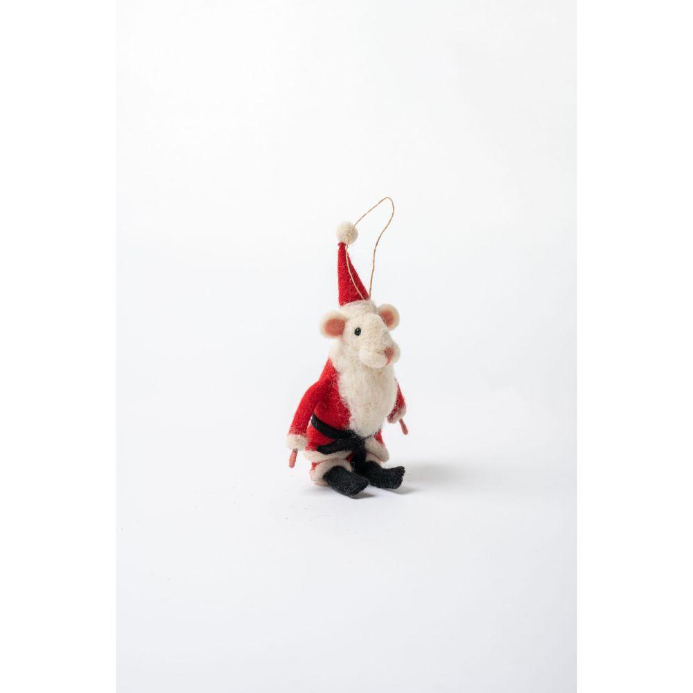 Felted Santa Mouse Ornament - DeKulture DKW-6138-FO