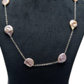 Natural Pearl Sliver Plated Cut Chain Necklace - DeKulture DKW-1474-NKJ