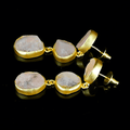 Rose Quartz Rough Gemstone Stud Earrings - DeKulture DKW-1059-SEJ