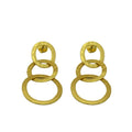 Tri Circle Gold Plated Stud Earring - DeKulture DKW-1301-SEJ